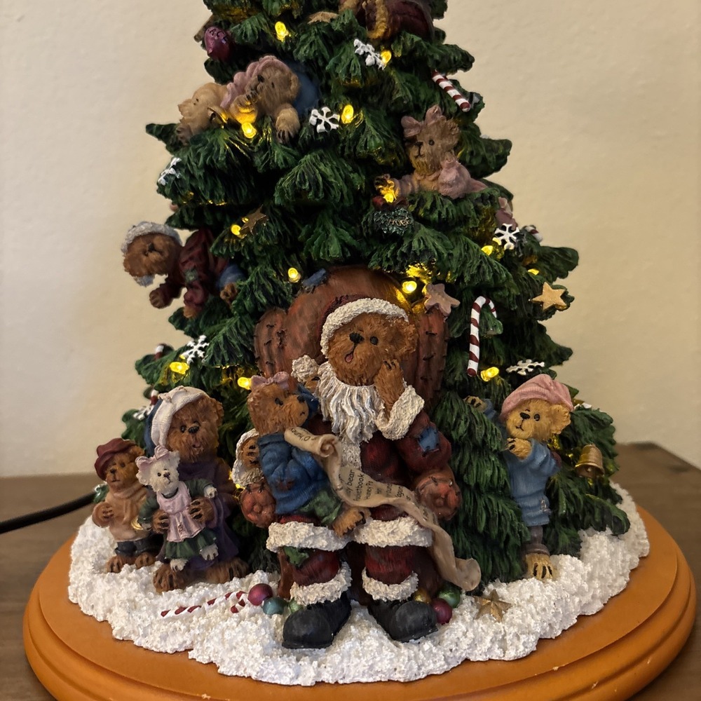 Danbury Mint Boyds Bears Christmas Tree Lighted  13" Teddy Bear‎ Tree Excellent - Picture 2 of 10